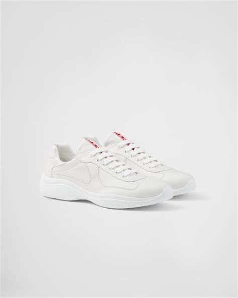 White Prada America's Cup Nappa Leather Sneakers 